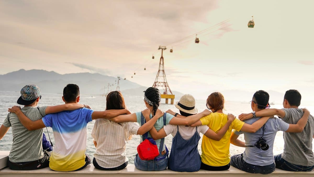 Friends and family outdoors